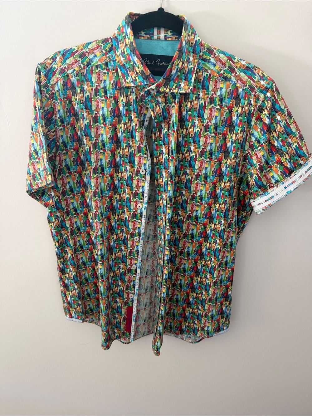 Robert Graham Multicolor Figurine-Print Short Sleeve Shirt